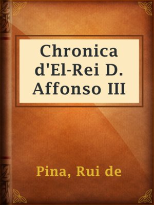 cover image of Chronica d'El-Rei D. Affonso III